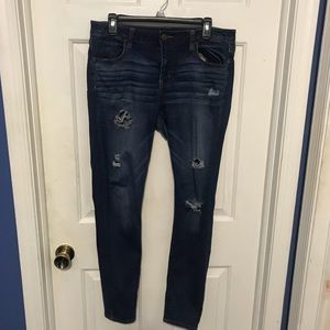 Dark denim skinny jeans